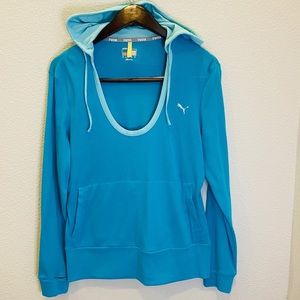 PUMA Women's Adorbs Coverup Hoodie Teal XL
